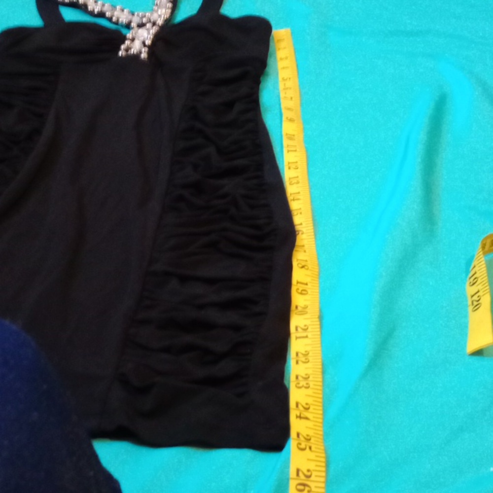 B Wear Too Black Jeweled Halter Bodycon Mini Dress XS NWT Glam Party - Picture 9 of 12